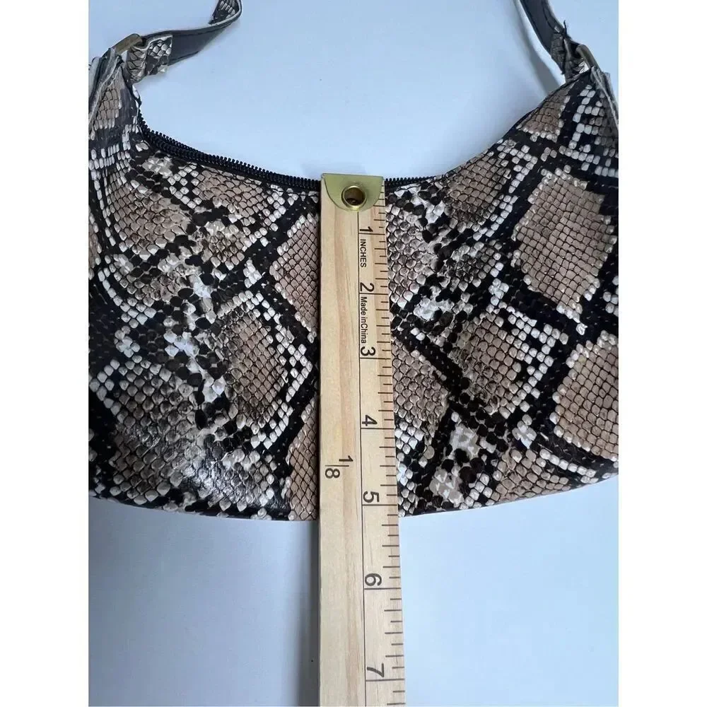 HOBO BAG WITH PYTHON EFFECT AND ZIPPER in Faux Leather